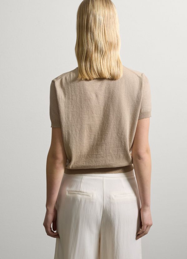 Maglia a maniche corte in cotone e lino - Image 4