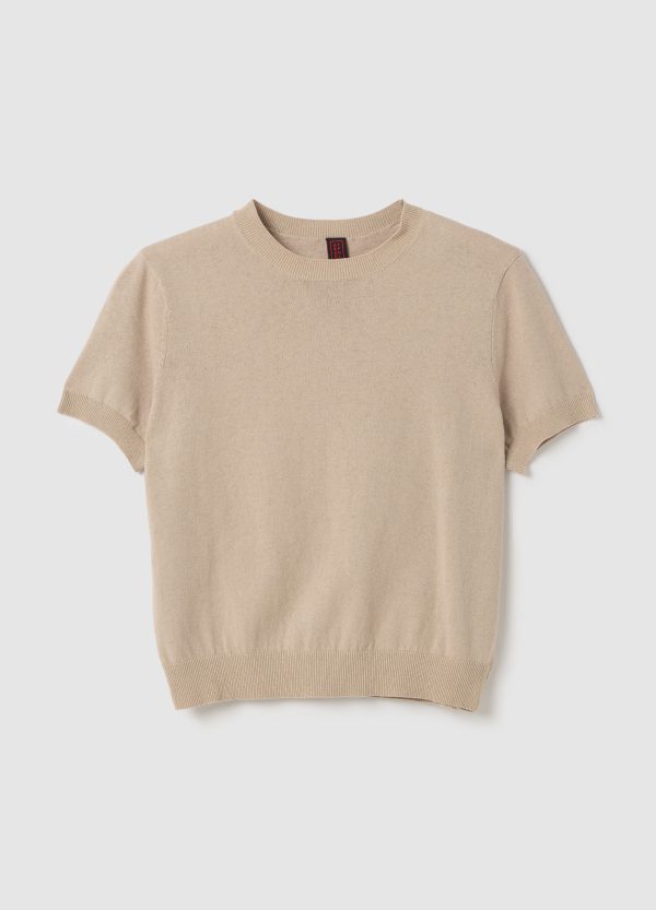 Maglia a maniche corte in cotone e lino - Image 5