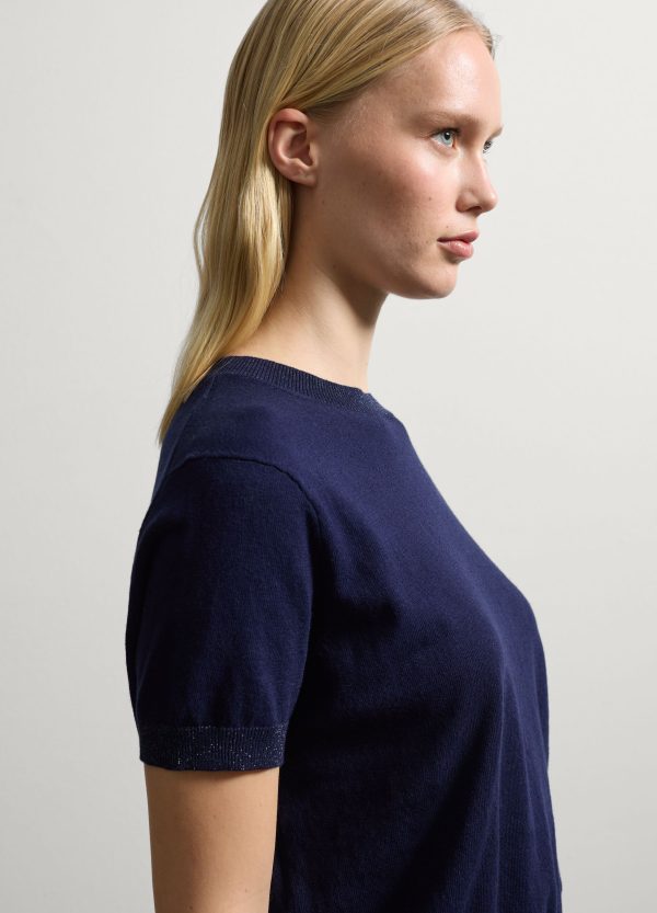 Maglia a maniche corte in cotone e lino