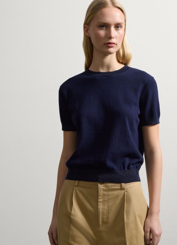 Maglia a maniche corte in cotone e lino - Image 3