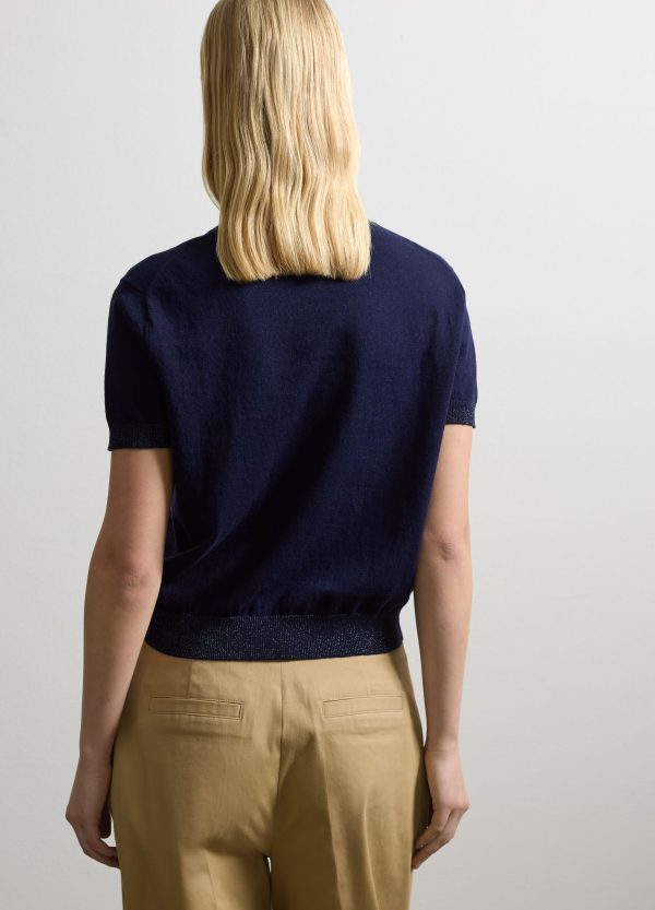 Maglia a maniche corte in cotone e lino - Image 4