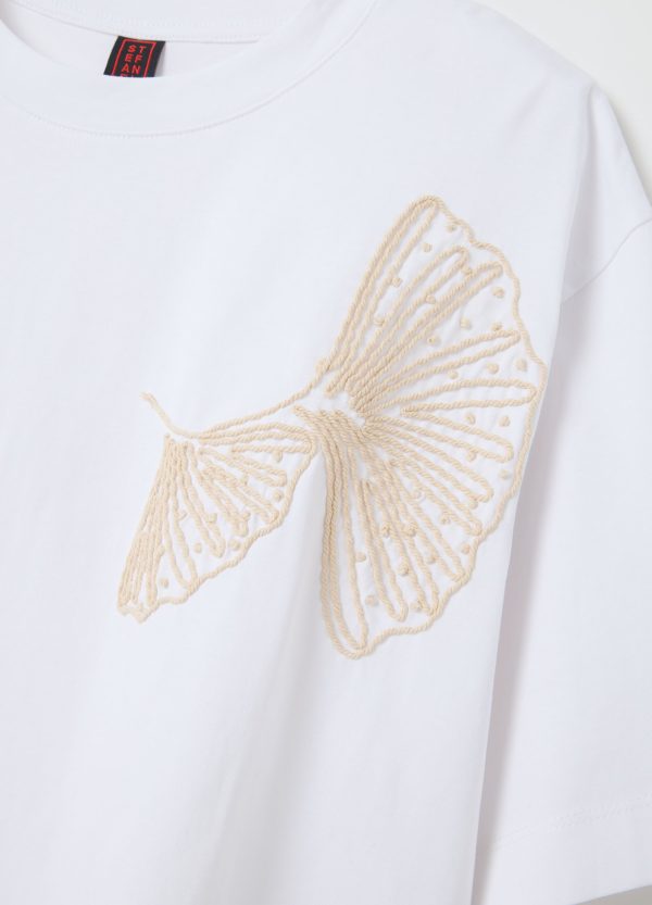 T-shirt in cotone con ricamo - Image 2