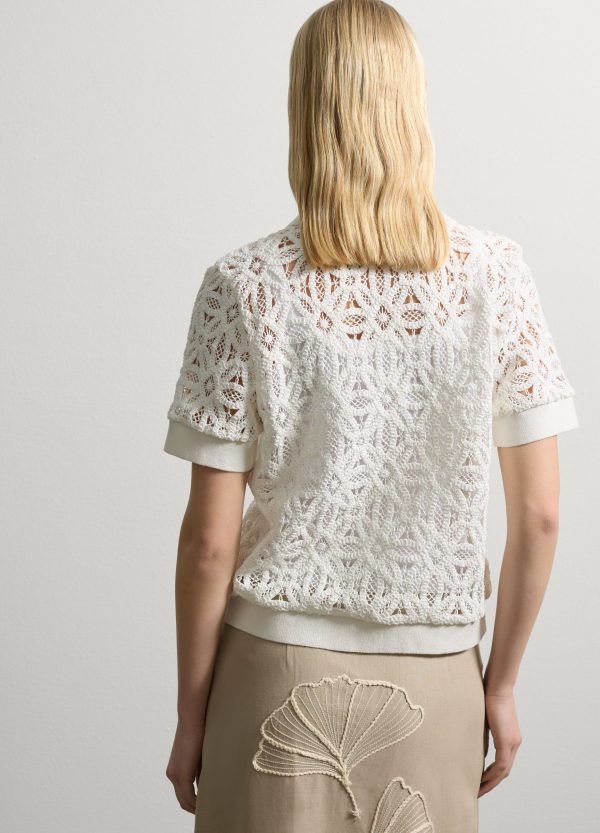 Maglia in pizzo con scollo a polo - Image 4