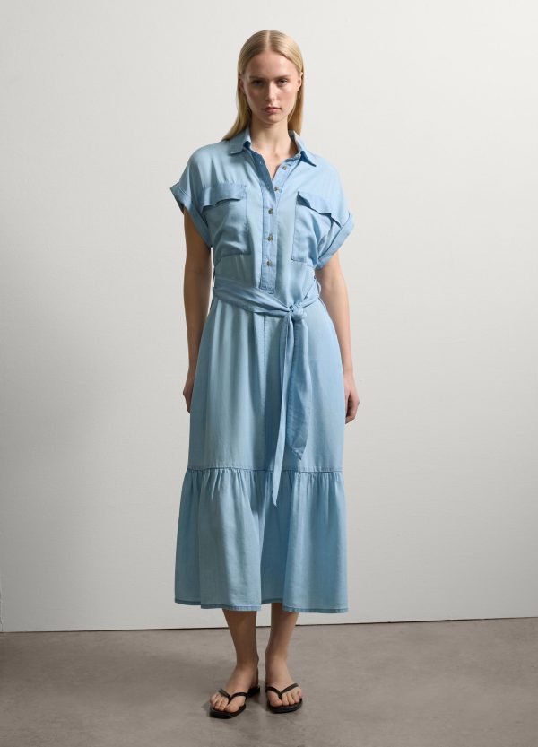 Vestito fluido chemisier effetto denim