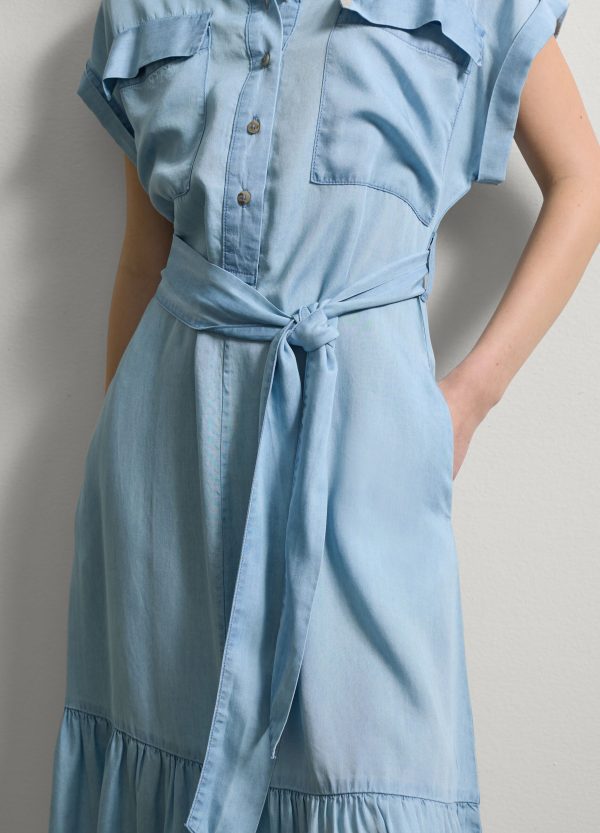Vestito fluido chemisier effetto denim - Image 2