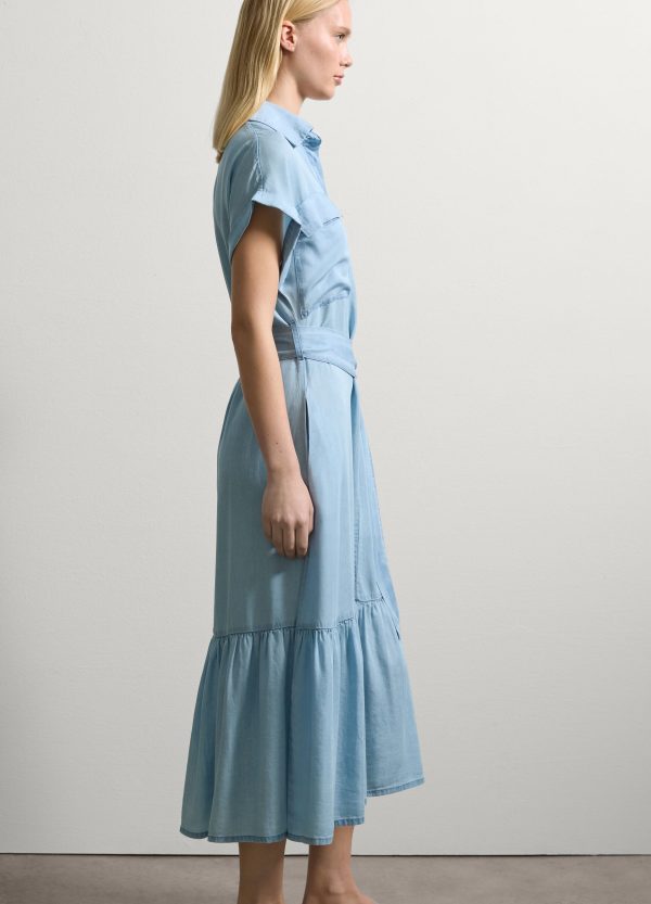 Vestito fluido chemisier effetto denim - Image 3
